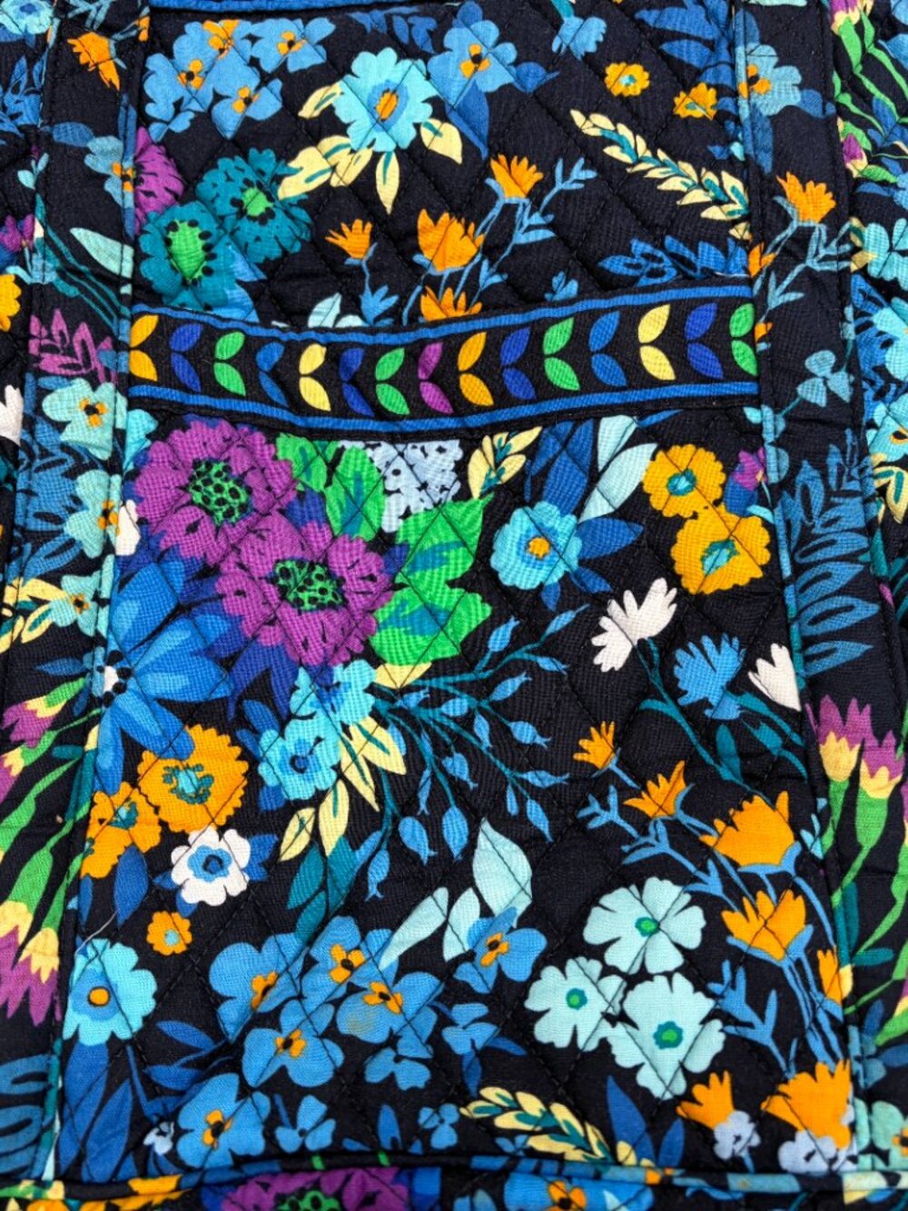 Vera Bradley Knollton Large Travel Tote RETIRED Midnight Blues Zip Top VGUC BIG